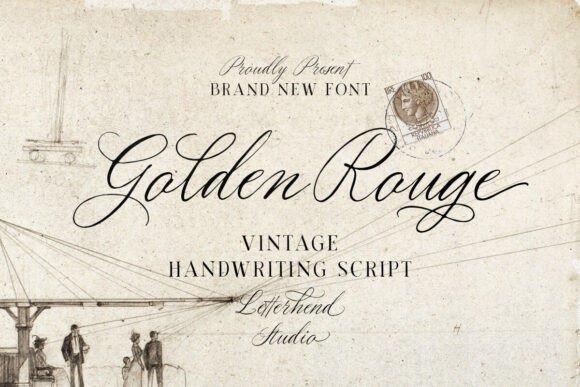 Golden Rouge: Elevating Web Design with Vintage Script Charm