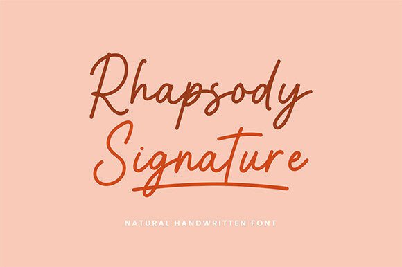 Rhapsody Signature Font: A Handwritten Typeface for Branding